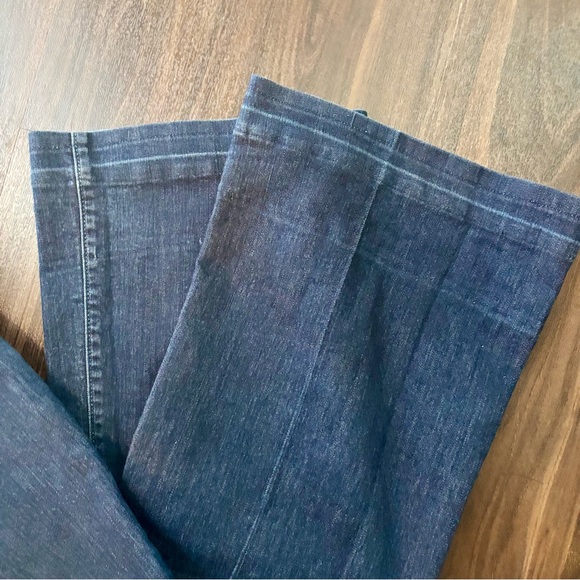 LOFT Wide Leg Jeans Size 2 Curvy Low-Rise Trouser Dark Wash - Picture 4 of 13